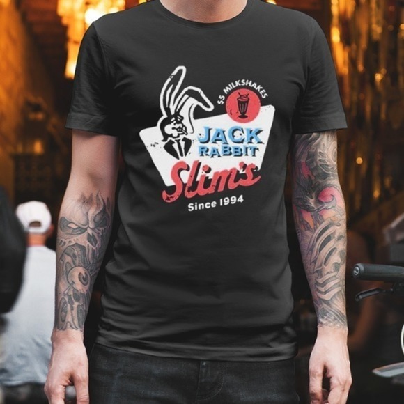 Jack Rabbit Pulp Fiction Movie Since 1994 Slims Restaurant Tshirt - Picture 1 of 4
